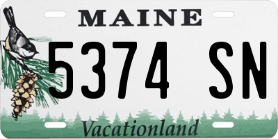 ME license plate 5374SN