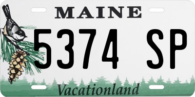 ME license plate 5374SP