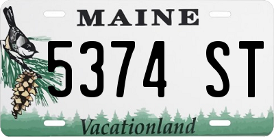 ME license plate 5374ST