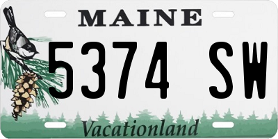 ME license plate 5374SW