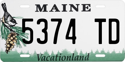 ME license plate 5374TD