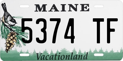 ME license plate 5374TF