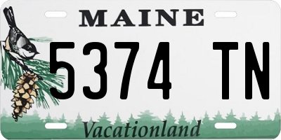 ME license plate 5374TN