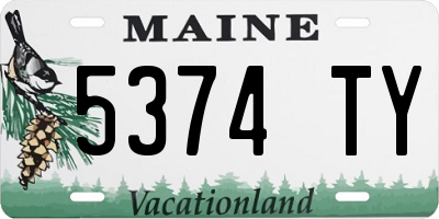 ME license plate 5374TY