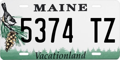ME license plate 5374TZ