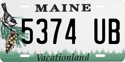 ME license plate 5374UB