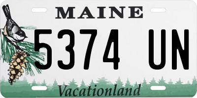 ME license plate 5374UN