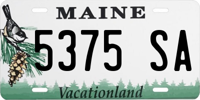 ME license plate 5375SA