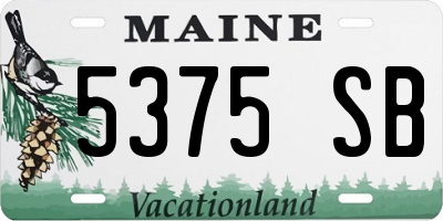 ME license plate 5375SB