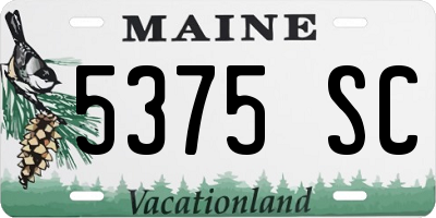 ME license plate 5375SC