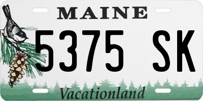 ME license plate 5375SK