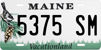 ME license plate 5375SM