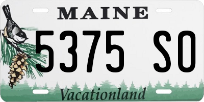 ME license plate 5375SO
