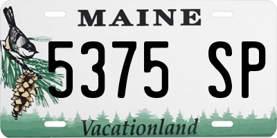 ME license plate 5375SP
