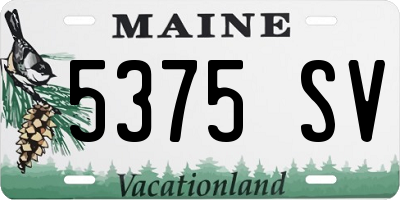 ME license plate 5375SV