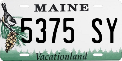ME license plate 5375SY