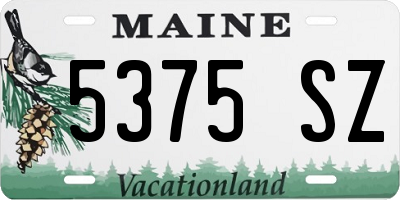 ME license plate 5375SZ