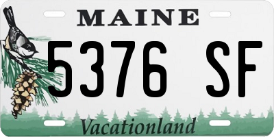 ME license plate 5376SF