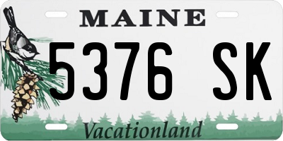 ME license plate 5376SK