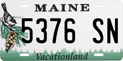 ME license plate 5376SN