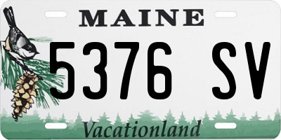 ME license plate 5376SV