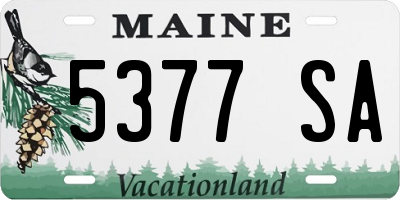 ME license plate 5377SA