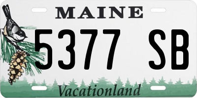 ME license plate 5377SB