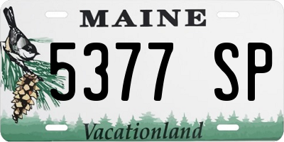 ME license plate 5377SP