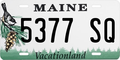 ME license plate 5377SQ