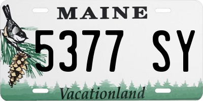 ME license plate 5377SY