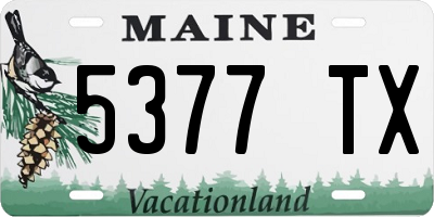 ME license plate 5377TX