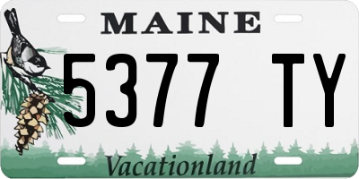 ME license plate 5377TY