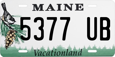 ME license plate 5377UB