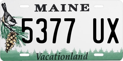 ME license plate 5377UX