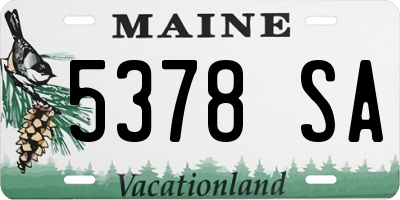 ME license plate 5378SA