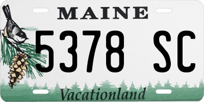 ME license plate 5378SC