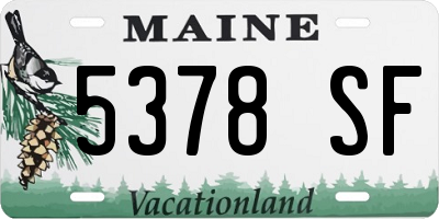ME license plate 5378SF