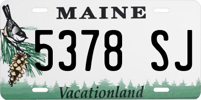 ME license plate 5378SJ
