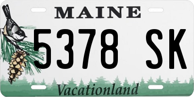 ME license plate 5378SK