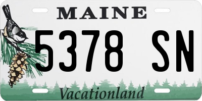 ME license plate 5378SN