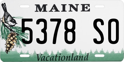 ME license plate 5378SO