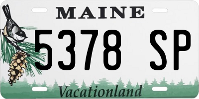 ME license plate 5378SP
