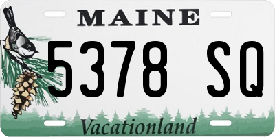 ME license plate 5378SQ