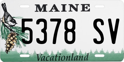 ME license plate 5378SV