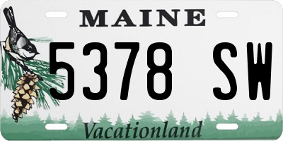 ME license plate 5378SW