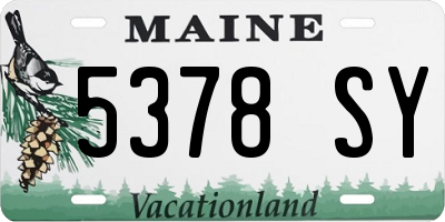 ME license plate 5378SY