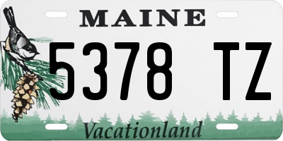 ME license plate 5378TZ