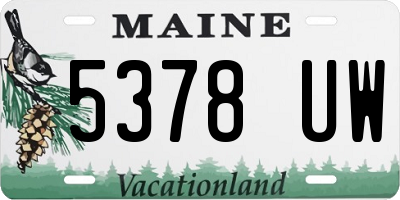 ME license plate 5378UW