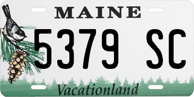 ME license plate 5379SC
