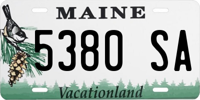 ME license plate 5380SA